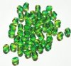 50 6mm Faceted Two Tone Yellow & Green Beads